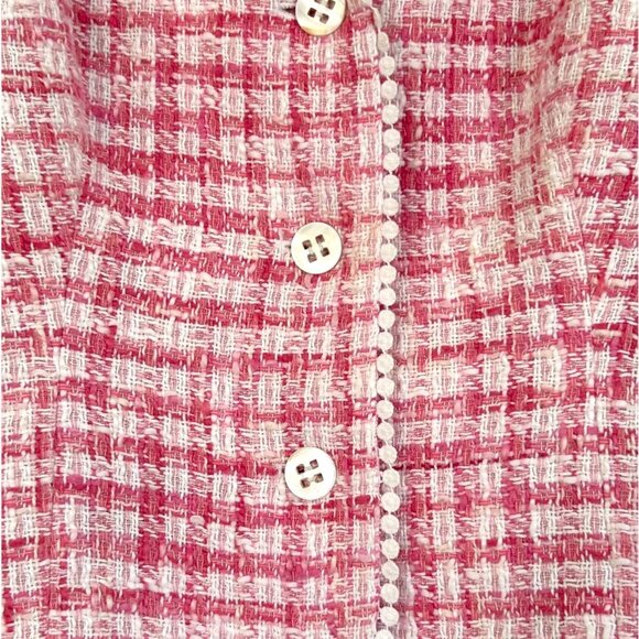 Lilly Pulitzer Mizner Pink Tweed Boucle Silk Lined Blazer Jacket Sz 4 Vintage - Picture 6 of 9